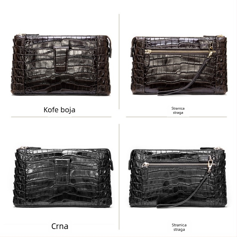 Muška kožna clutch torbica – prva sloja kravlje kože, velika kapaciteta, može smjestiti 8-inčni laptop, otporna na habanje, za poslovna putovanja