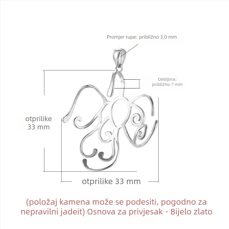 Srebro 925 držač za privjesak, elektroplatiranje, Madman Silversmith, stil Nacionalni Vjetar, Retro Literatura i Umetnost