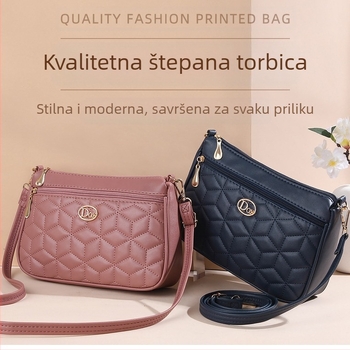 PU crossbody torba, kvadratnog dizajna, vodoravnog oblika, zatvarač, poliester podstava