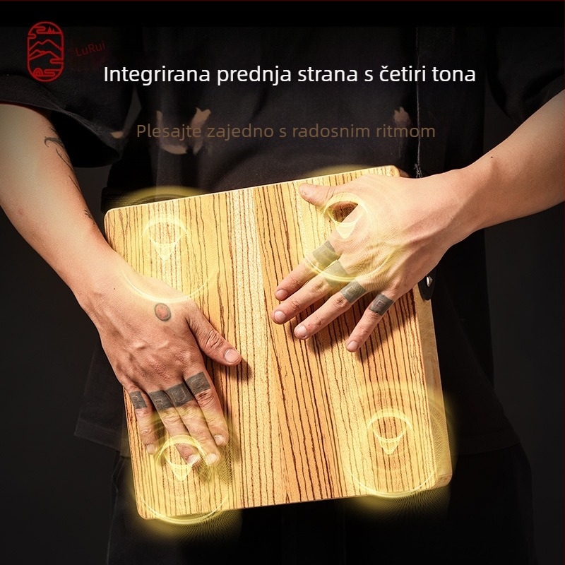 Lu ru Box bubanj tri u jedan – profesionalno pakiran, putni drveni box bubanj, sjedeći bubanj