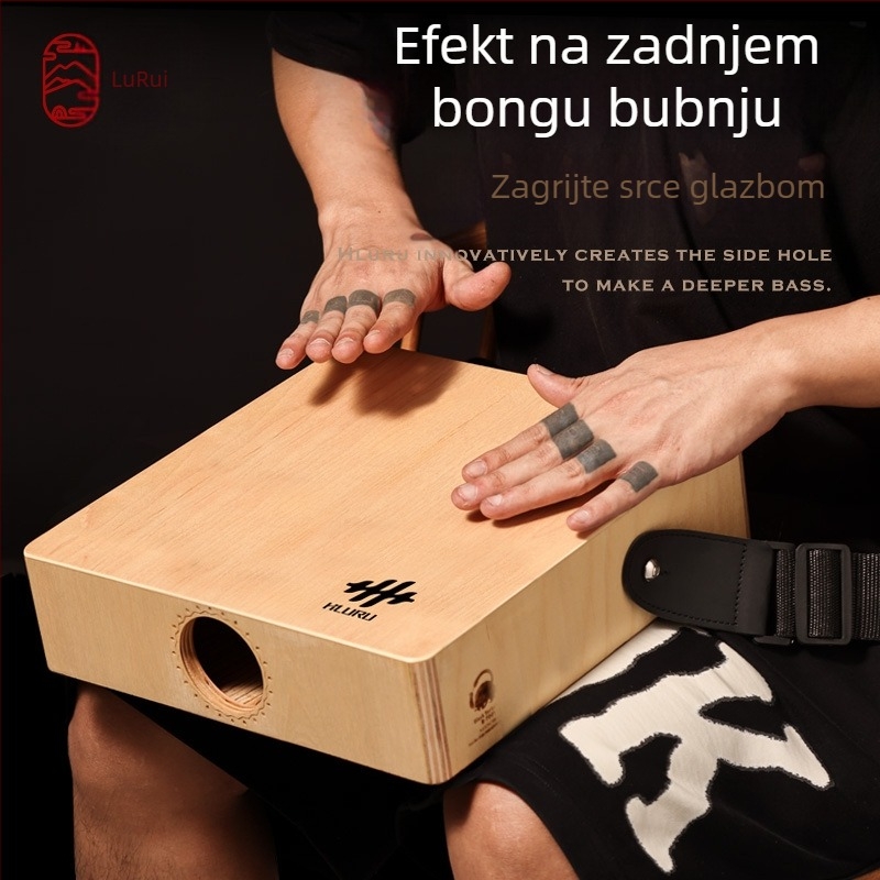 Lu ru Box bubanj tri u jedan – profesionalno pakiran, putni drveni box bubanj, sjedeći bubanj