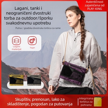PLAY-KING Nylon Crossbody torba za outdoor sportove – vodootporna, ultralakša, sklopiva, unisex torba za telefon