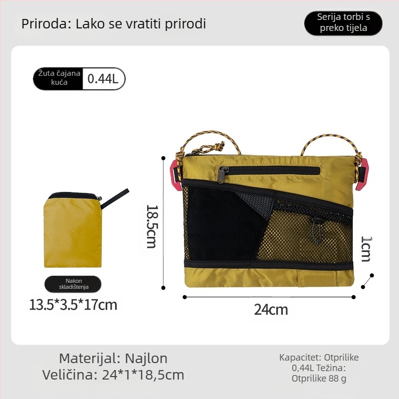 PLAY-KING Nylon Crossbody torba za outdoor sportove – vodootporna, ultralakša, sklopiva, unisex torba za telefon