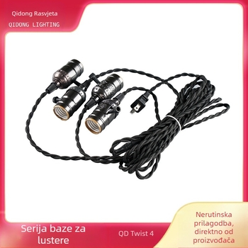 Kabel lampe s okretnim prekidačem, 110-250V, 4A, pleteni kabel + metal + plast, otporan na 210°C