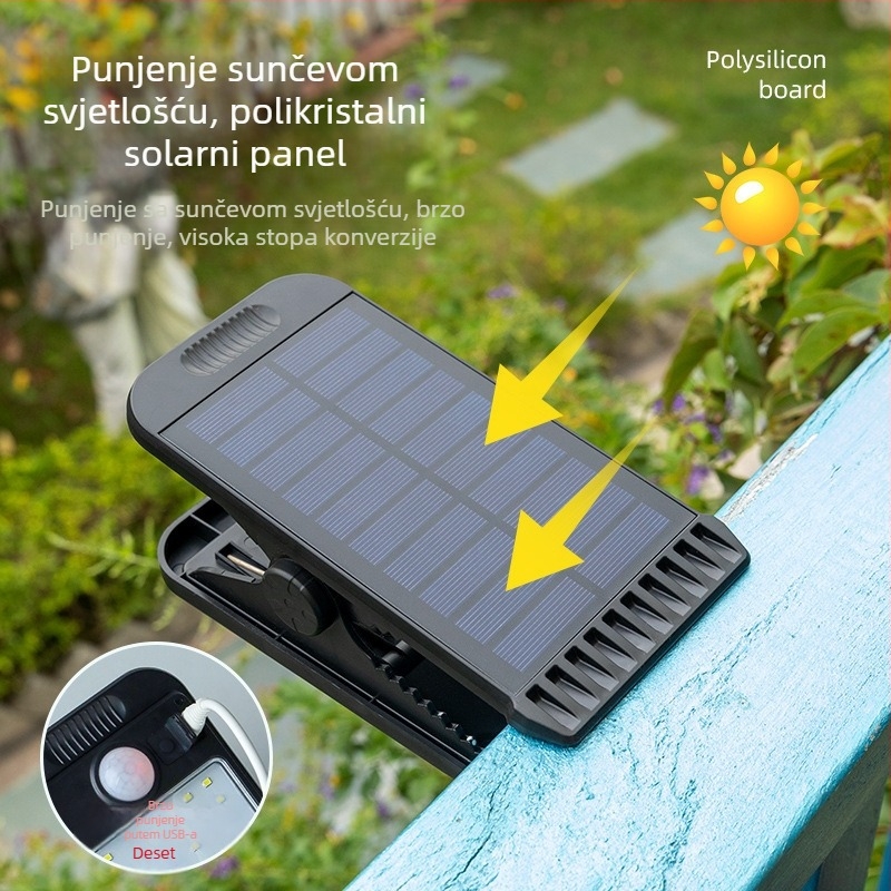 Solarna vanjska LED zidna svjetiljka s senzorom pokreta za dvorište i vrt