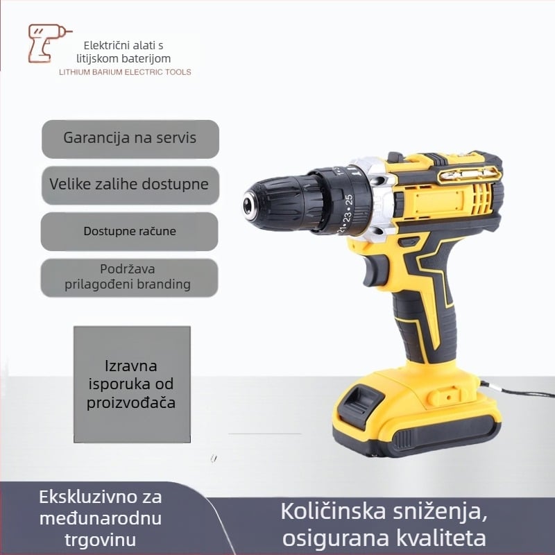 Rockita bežični set bušilice s udarnim mehanizmom i odvijačem, 21V Li-ion baterija, uključuje bateriju, punjač i plastičnu kutiju, rotacija naprijed-natrag