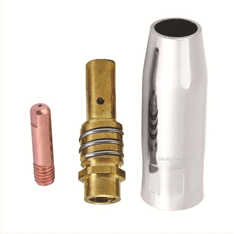 MB15AK zaštitna mlaznica za MIG zavaru – bakrena, 0.8/1.0/1.2 mm otvor, 150 A, dodatak MB15AK