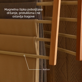 Držač za hlače od drveta – moderan minimalistički stil, protuklizni, višeslojni, mogućnost prilagodbe