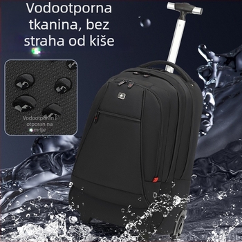 KINGSGEAR ruksak od Oxford tkanine s kolima za vuču; prozračan, vodootporan i otporan na habanje; zaštita kralježnice; zakrivljene naramenice; namijenjen za školu.