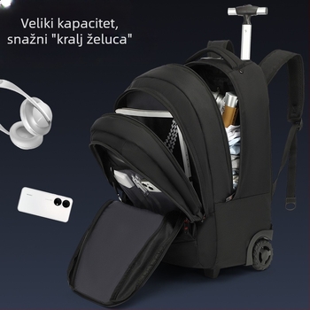 KINGSGEAR ruksak od Oxford tkanine s kolima za vuču; prozračan, vodootporan i otporan na habanje; zaštita kralježnice; zakrivljene naramenice; namijenjen za školu.