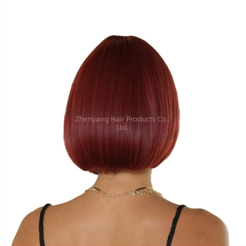Perika bob s bangs, vlakna visoke temperature, bojanje bez toplinske obrade, egzotičan stil