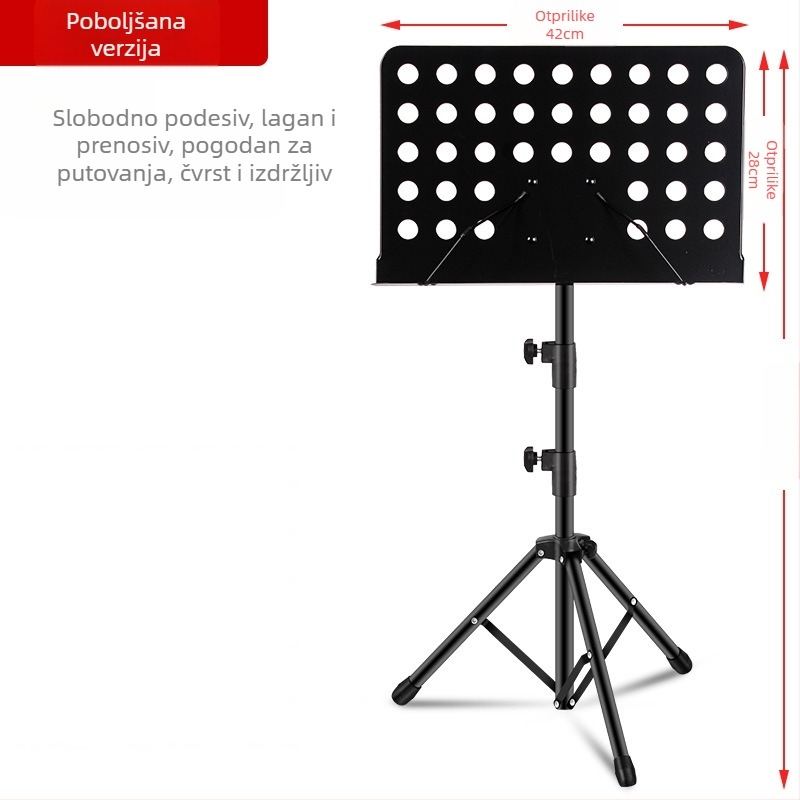 Stalak za note, sklopiva i univerzalna za gitaru, violinu, Guzheng i Erhu — željezni okvir; modeli: srednji okvir, veliki okvir, okvir tipa spektrum; marka Remembering Ming