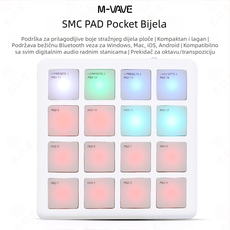M-VAVE SMC PAD Pocket - MIDI kontroler za Mini Pad, ABS kućište