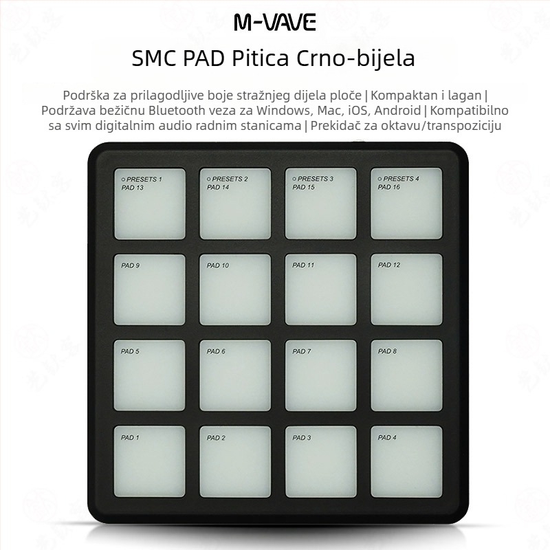 M-VAVE SMC PAD Pocket - MIDI kontroler za Mini Pad, ABS kućište