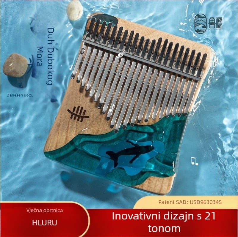 Kalimba s pločom od 21 tonova, Hluru Class B visoko kvalitetan model, profesionalno pakiranje