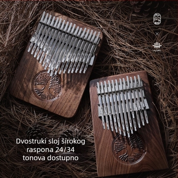 Kalimba prstna, 24 tonova, u ključu C, dvostruki sloj, uključuje polutonije