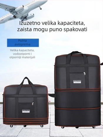 Feiyi putna torba 56-75L s Oxford materijalom, vodootporna, sklopiva, s teleskopskim kotačima