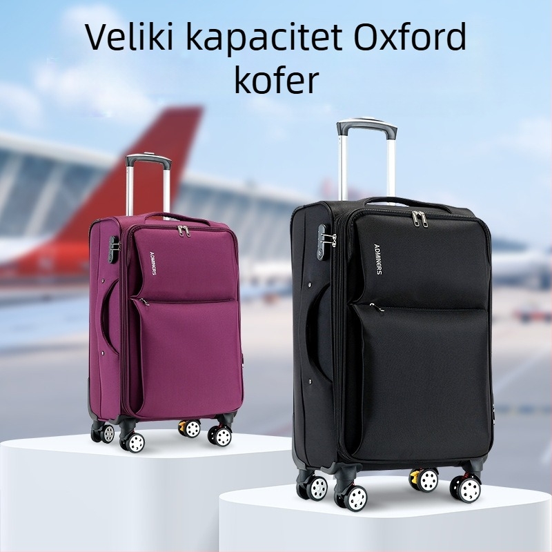 Unisex kovčeg od Oxford tkanine s univerzalnim kotačićima, otvaranje na zip, težina 5,5 kg, obična kombinacijska brava