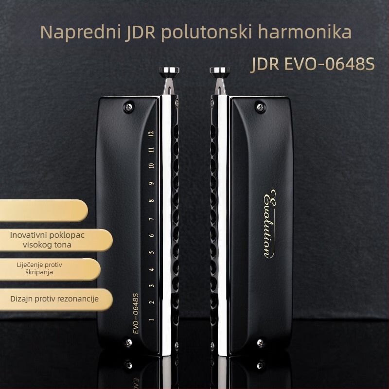 Chromatska armonika, polu-ska, 12 rupa, tonacija C, model GM-0648, marka JDR