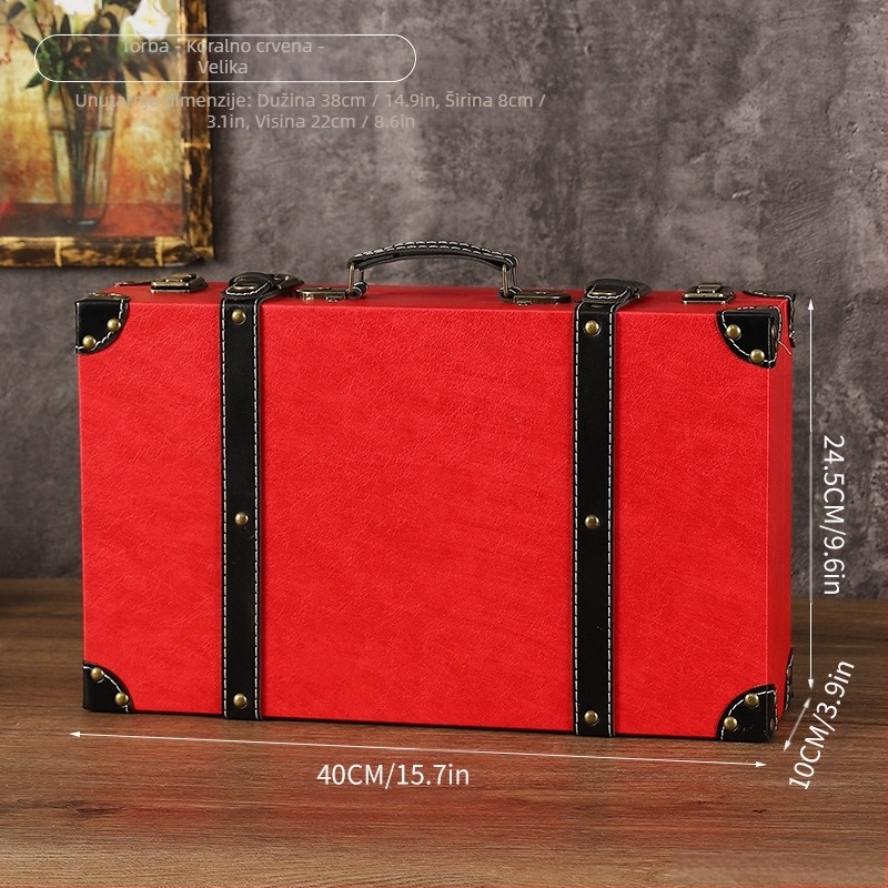 Drvena kutija za pohranu, model 1120A, za spavaću sobu, prijenosna, otporna na prašinu, kapacitet 0–5 L, pogodna kao rekvizita za fotografiranje i vitrinu