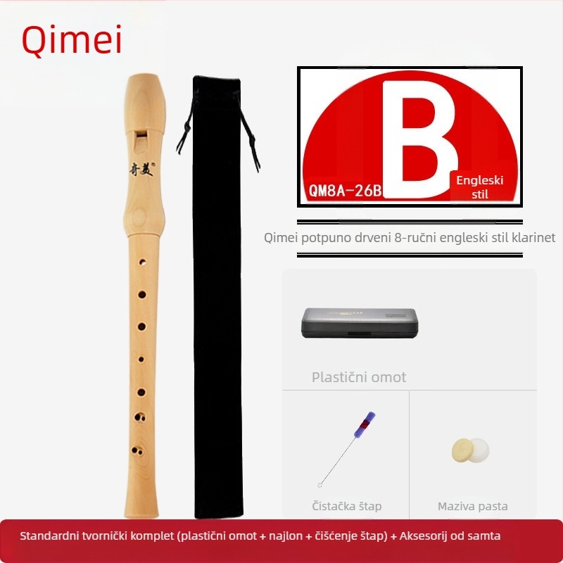 Qimei drveni klarinet s osam rupa, njemački sustav, barokni stil