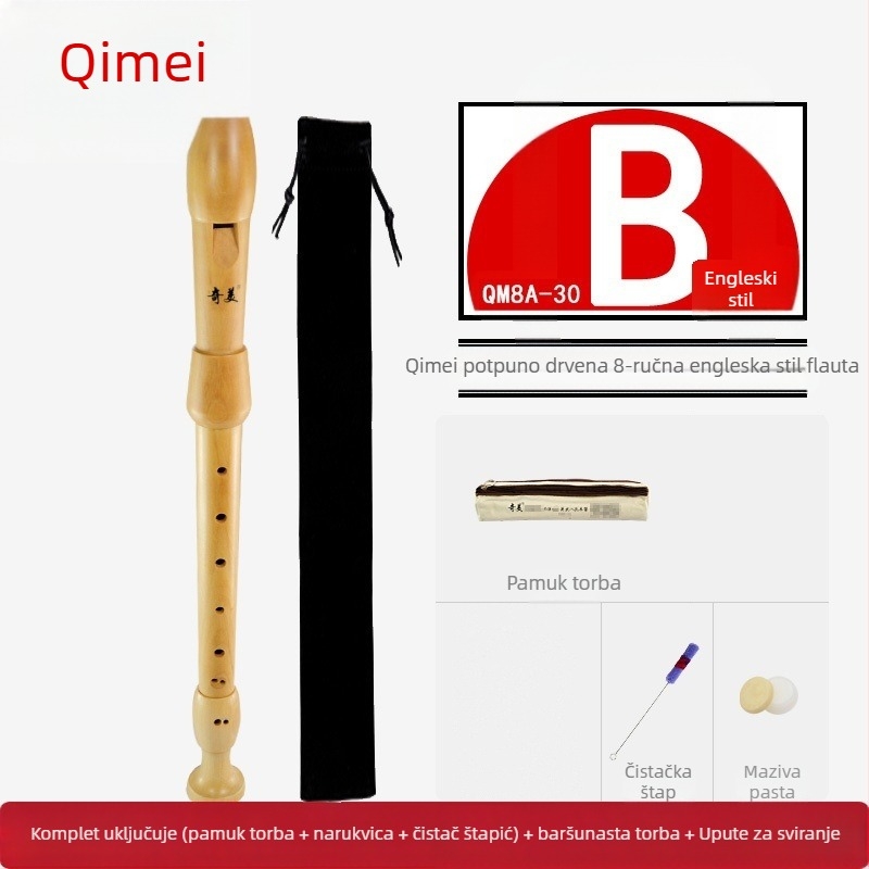 Qimei drveni klarinet s osam rupa, njemački sustav, barokni stil
