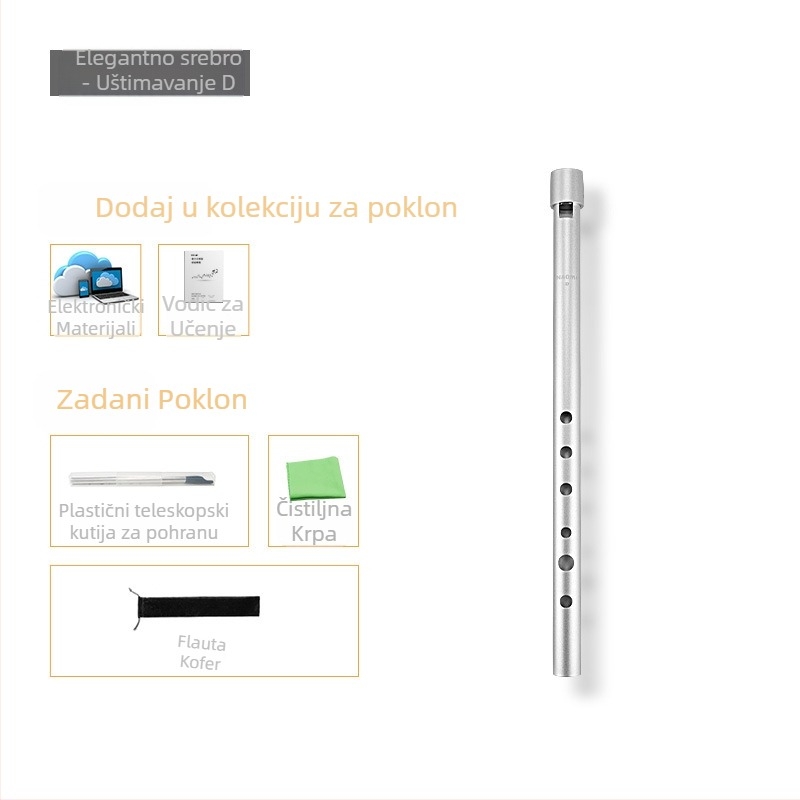 irska zviždaljka-flauta sa šest rupa, tijelo od bakar-smola-aluminijske legure, ključevi C i D