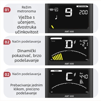 Arnoma AMT-600 Metronom i tuner za duvne instrumente, violinu i violončelo – 3-u-1