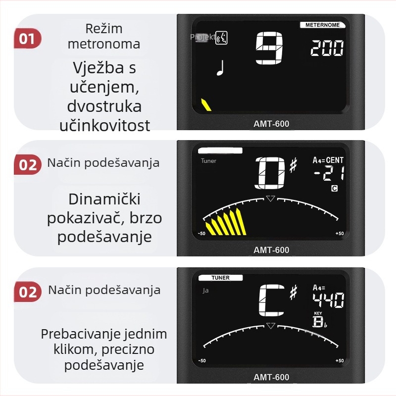 Arnoma AMT-600 Metronom i tuner za duvne instrumente, violinu i violončelo – 3-u-1