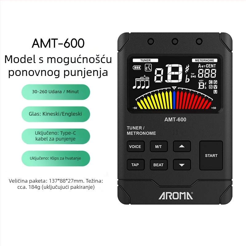 Arnoma AMT-600 Metronom i tuner za duvne instrumente, violinu i violončelo – 3-u-1