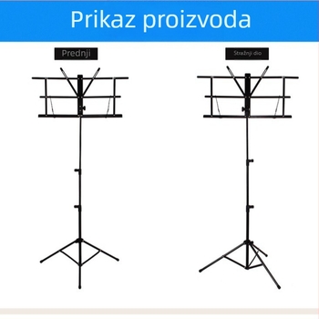 Univerzalni stalak za note, metalni XR-17, podesiv i sklopiv, s vodootpornom torbom – Neufine Xinrun
