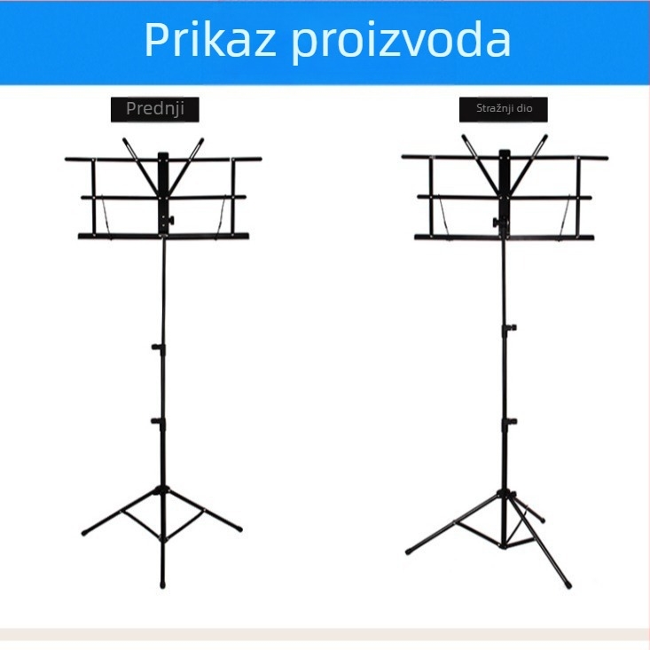 Univerzalni stalak za note, metalni XR-17, podesiv i sklopiv, s vodootpornom torbom – Neufine Xinrun