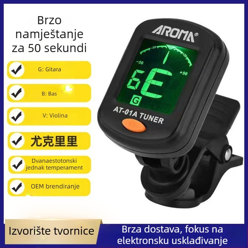 Tuner za glazbene instrumente – AT-01A, Anoma, za narodnu gitaru, violinu, guzheng, pipa i erhu