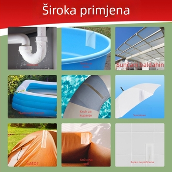 Prozirna PVC traka za popravak cijevi — vodonepropusno brtvljenje, PVC cijevi, debljina 0,3 mm, pogodna za šatore i napuhivačke prstene