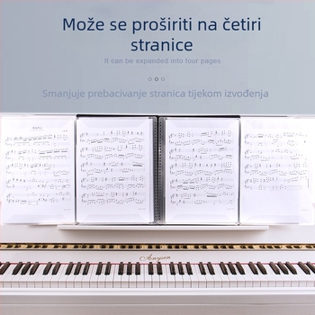 Folder za partiture klavira s prorezanim dizajnom, prilagodljiv, anti-refleksivan PP materijal, model FB-02