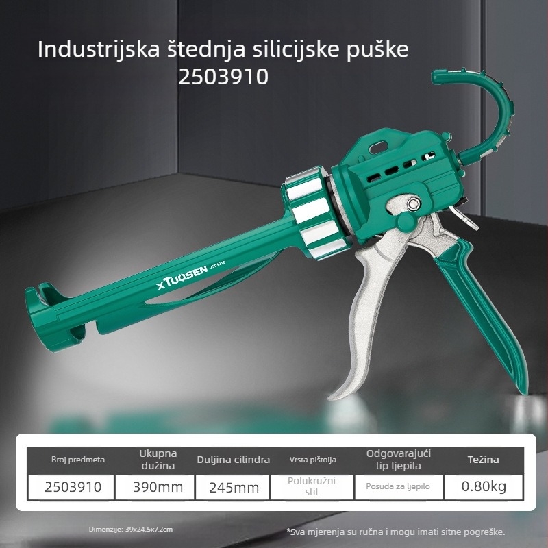 XTUOSEN Strukturni ljepilo pištol za spojeve vrata i prozora – polucilindrični dizajn, čvrsta gumena ručka, 0,81 kg
