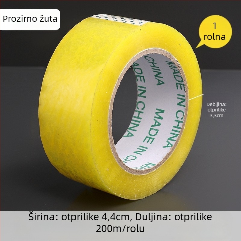 Yixin ljepljiva traka za zatvaranje kutija - prozirna, viskozna, široka traka za pakiranje; Duljina 2000 cm, Širina 4.38 cm, Debljina 3 cm