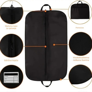 Vješeni zaštitnik prašine za odjeću, sklopljeni od netkanog materijala, otporan na prašinu i vlagu, za kućno i putno skladištenje