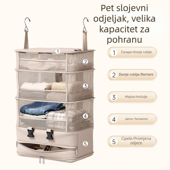 Vješena slojevita torba za pohranu, stil torbe, poliester, model G10, višestruka upotreba, za putovanja, spavaću sobu i dnevni boravak.