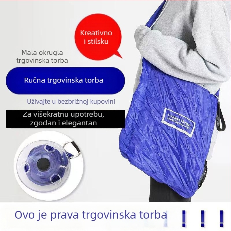 Town head torba za kupovinu od poliestera, nosivost 100 kg, sklopiva i prijenosna, stil za slobodno vrijeme, vertikalni veliki dizajn