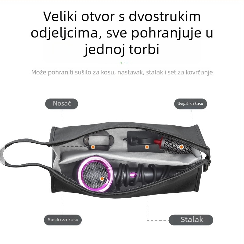Torba za pohranu sušila za kosu - Dyson-kompatibilna, PU materijal, stil ručne torbe, višestruka namjena, za putovanja