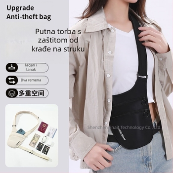 Weilao putna pojasna torba protiv krađe s džepom za putovnicu, ultra lagana poliesterska, proširiva, unisex, za vožnju biciklom