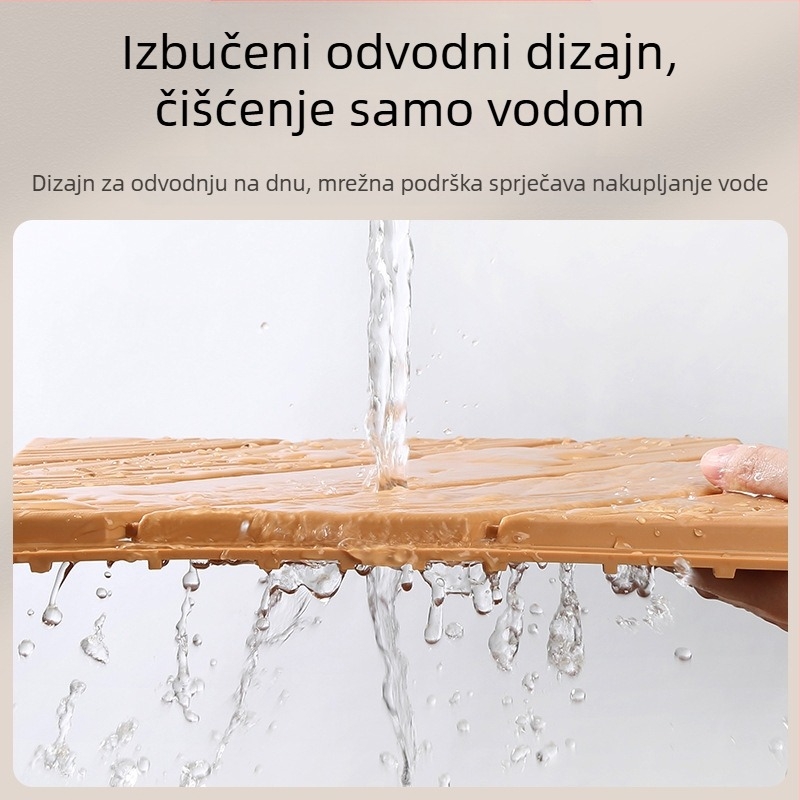 PP plastični sklopivi pod s drvenim uzorcem, moderan minimalistički stil, antiseptički, za hodnik