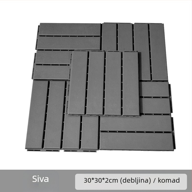 PP plastični sklopivi pod s drvenim uzorcem, moderan minimalistički stil, antiseptički, za hodnik