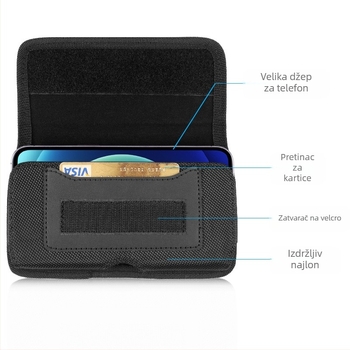 HAWEEL Muška PU Torbica za pojas - prozračna, s pretincom za karticu, kompatibilna s 8-inčnim uređajima