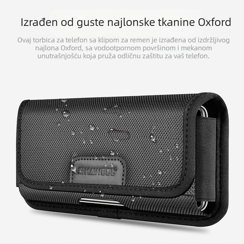 HAWEEL Muška PU Torbica za pojas - prozračna, s pretincom za karticu, kompatibilna s 8-inčnim uređajima
