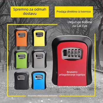 Kutija za ključeve s kodnim zaključavanjem – Mehanička, aluminijska legura, model 806, Champions marka, za pohranu ključeva, moderni minimalistički stil