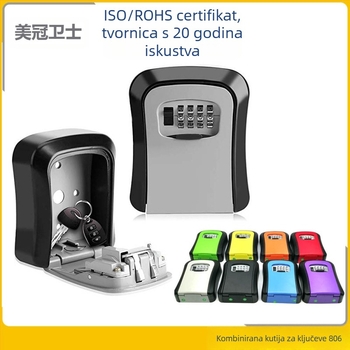 Kutija za ključeve s kodnim zaključavanjem – Mehanička, aluminijska legura, model 806, Champions marka, za pohranu ključeva, moderni minimalistički stil