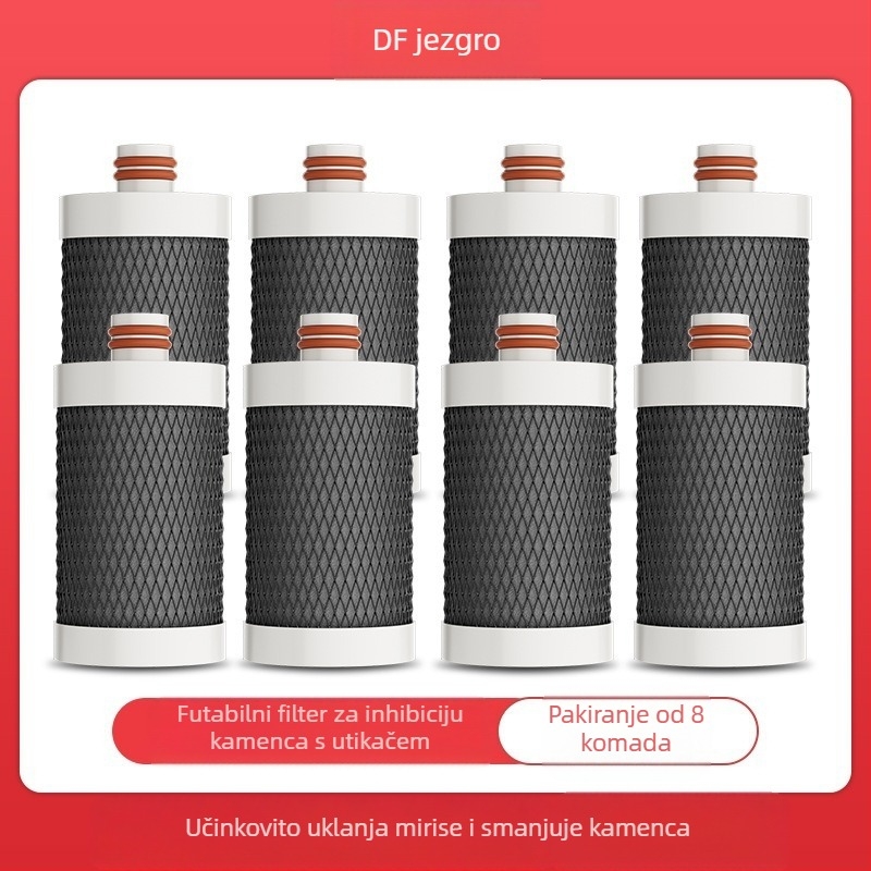 Prednje montiran nehrđajući čelični filtar za vodu za kuhinju i kupaonicu; zamjenjivi i perivi keramički filter; ultrafiltracijska membrana, 1. razina filtracije, 0–38°C, tlak vode 0.1–0.4 MPa, 1000 L/dan