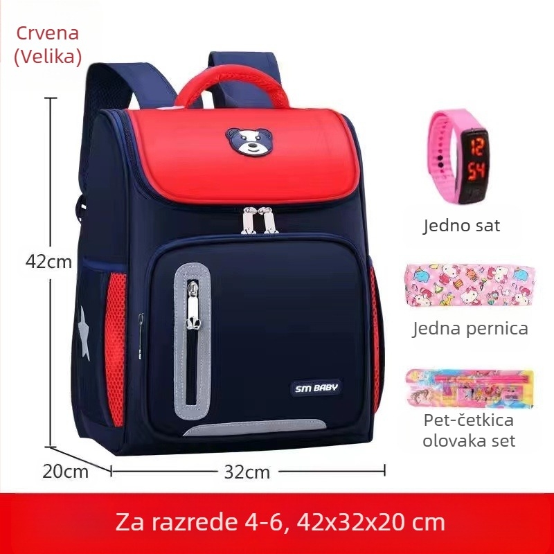 Dječji školski ruksak K5000, Oxford tkanina, prozračan, vodootporan i otporan na habanje, dizajn za smanjenje opterećenja, zakrivljene naramenice, prikladan za osnovnoškolce